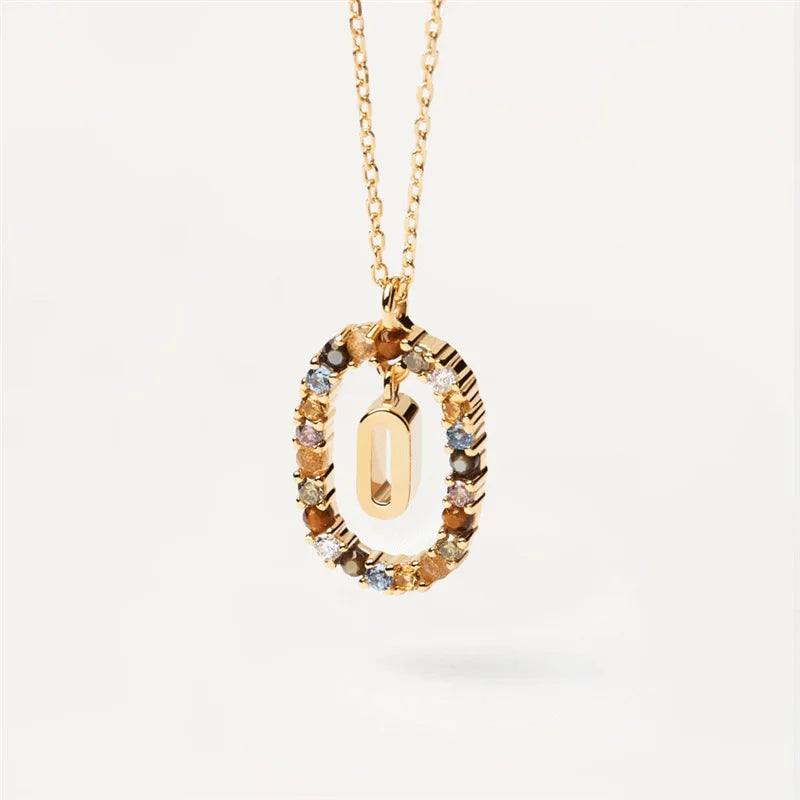 MULTI STONE INITIAL A-Z NECKLACE