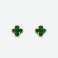 AMOUR STUD EARRINGS GOLD / GREEN