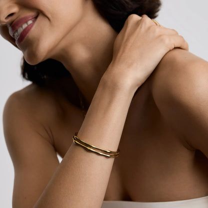 GOLD BAMBOO BANGLE
