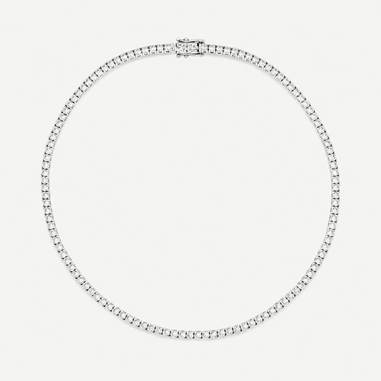 HALO - TENNIS NECKLACE / SILVER