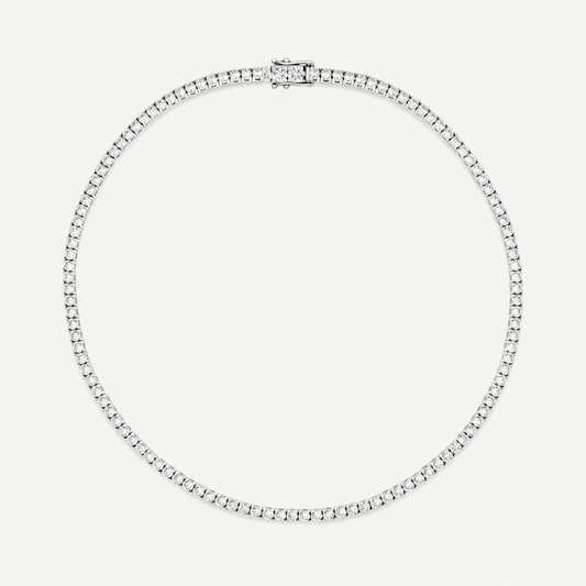 HALO - TENNIS NECKLACE / SILVER