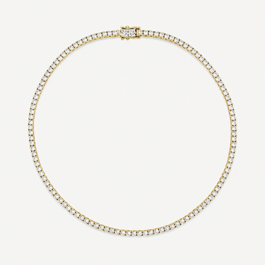 HALO - TENNIS NECKLACE / GOLD