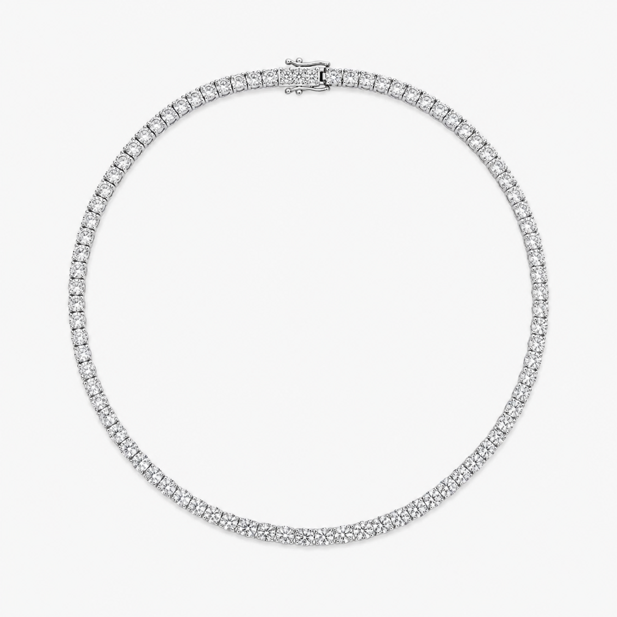 HALO XL - TENNIS NECKLACE / SILVER