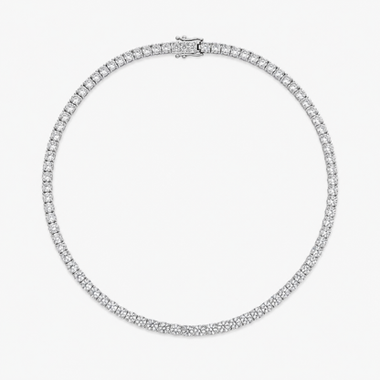 HALO XL - TENNIS NECKLACE / SILVER