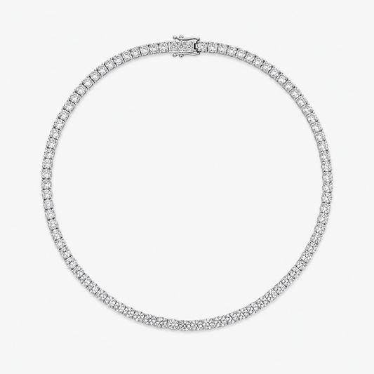 HALO XL - TENNIS NECKLACE / SILVER
