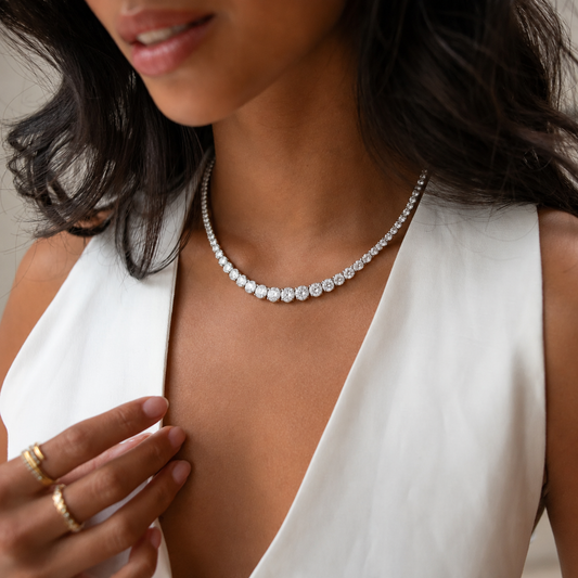 COLLIER HALO DIPLÔMÉE - TENNIS / ARGENT