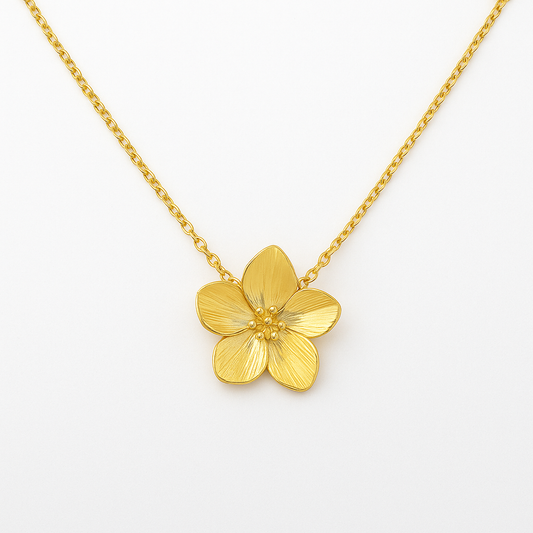 18K GOLD FLOWER NECKLACE
