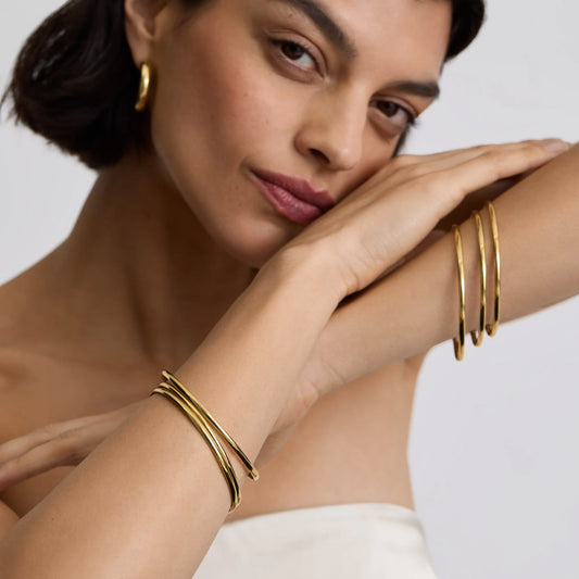 3x GOLD CLASSIC BANGLE