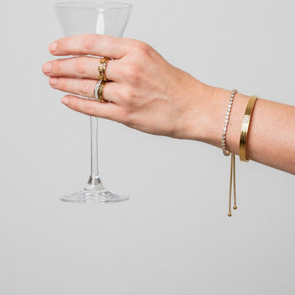HALF & HALF TENNIS BRACELET / GOLD