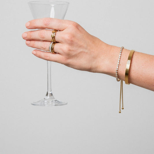 HALF & HALF TENNIS BRACELET / GOLD