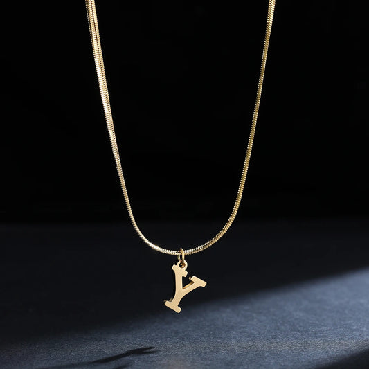 SNAKE GOLD LETTER A-Z NECKLACE