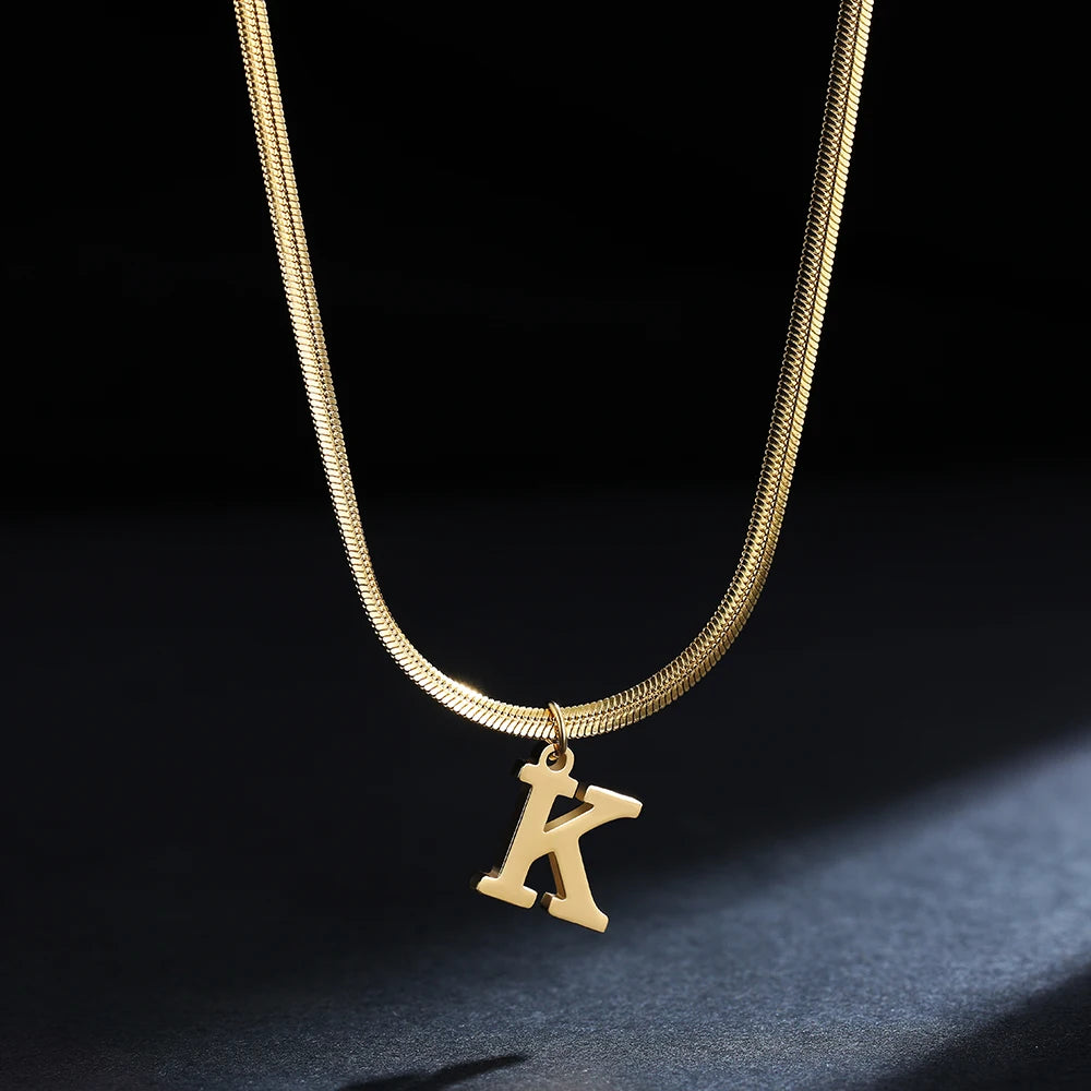 SNAKE GOLD LETTER A-Z NECKLACE