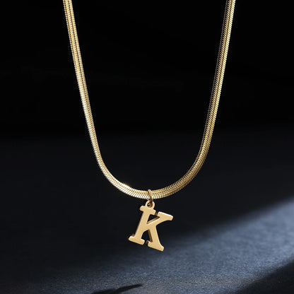 SNAKE GOLD LETTER A-Z NECKLACE
