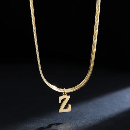 SNAKE GOLD LETTER A-Z NECKLACE