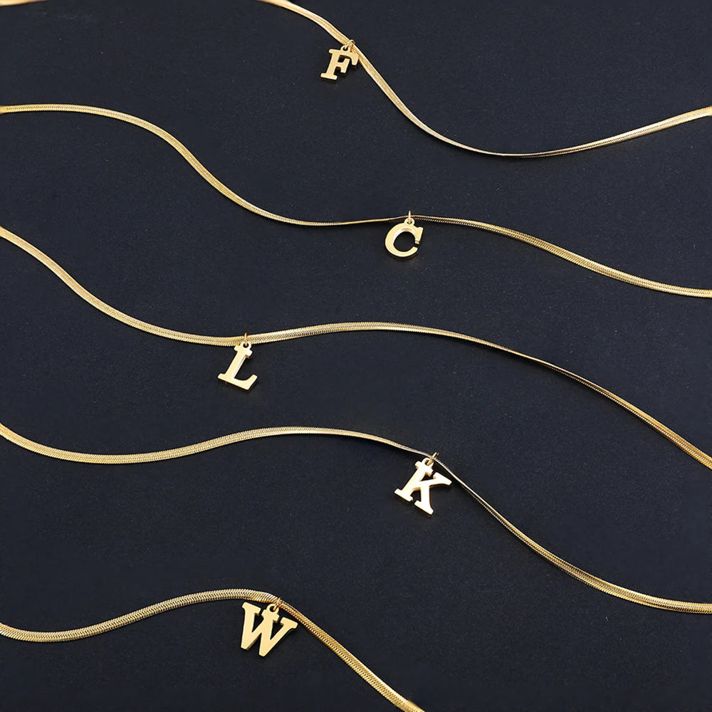 SNAKE GOLD LETTER A-Z NECKLACE