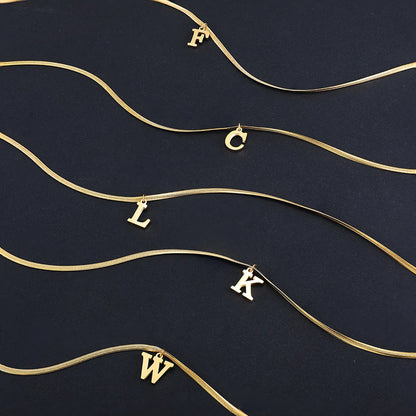 SNAKE GOLD LETTER A-Z NECKLACE