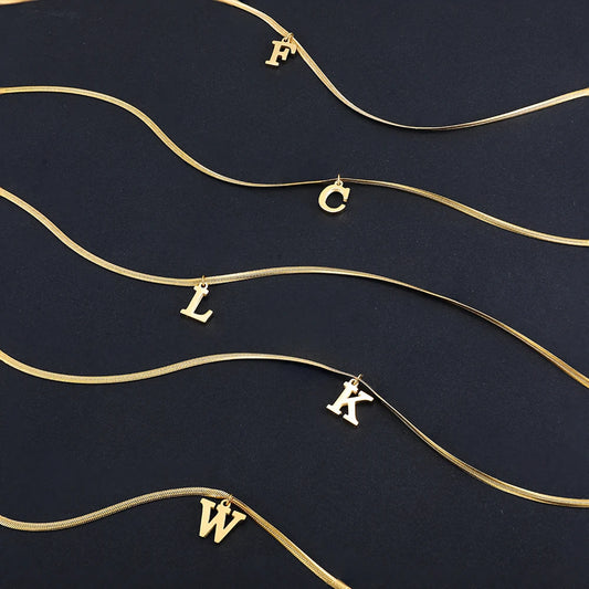 SNAKE GOLD LETTER A-Z NECKLACE