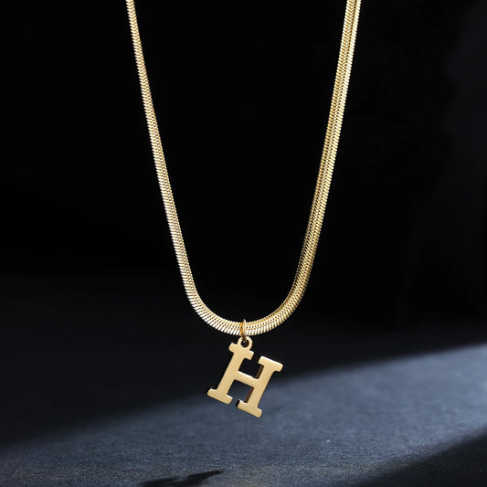 SNAKE GOLD LETTER A-Z NECKLACE