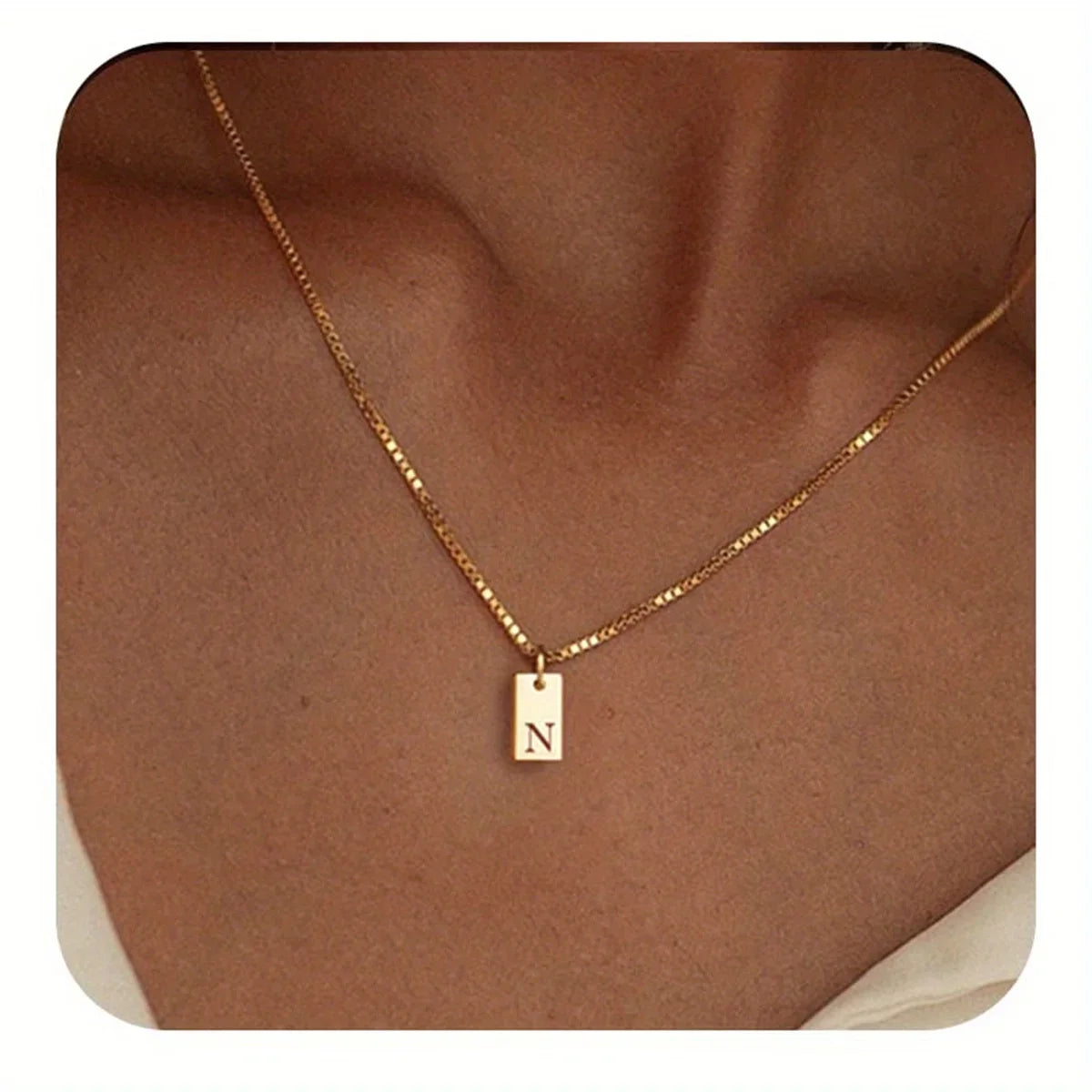 GOLD LETTER ENVELOPE A-Z NECKLACE