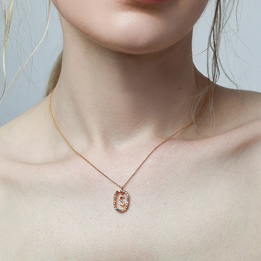 MULTI STONE INITIAL A-Z NECKLACE