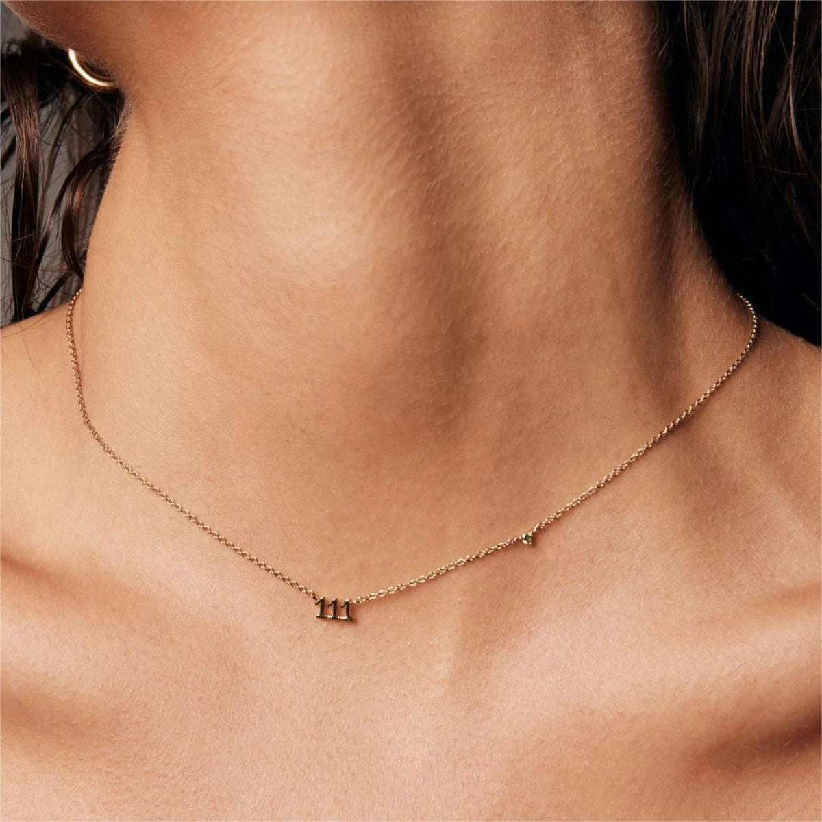 18K GOLD ANGEL NUMBER NECKLACE 111-999