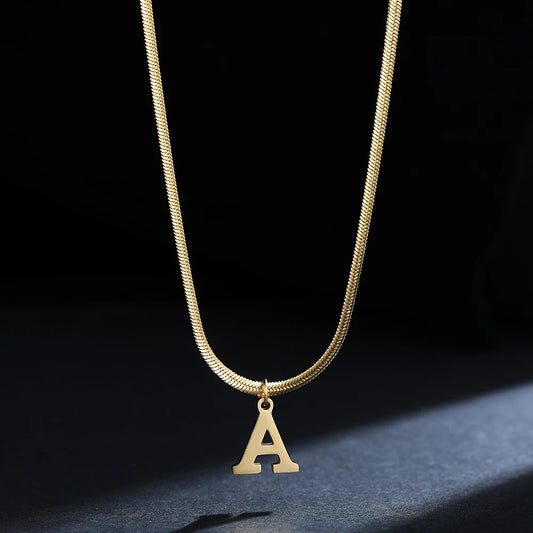 SNAKE GOLD LETTER A-Z NECKLACE