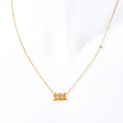 18K GOLD ANGEL NUMBER NECKLACE 111-999