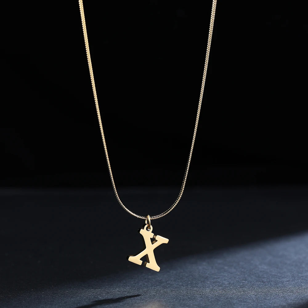 SNAKE GOLD LETTER A-Z NECKLACE