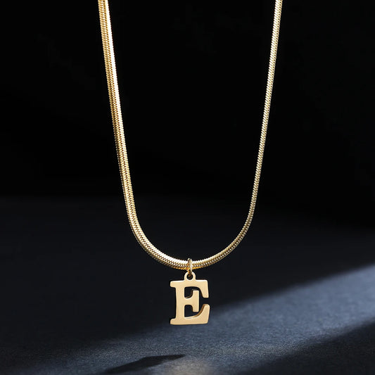 SNAKE GOLD LETTER A-Z NECKLACE
