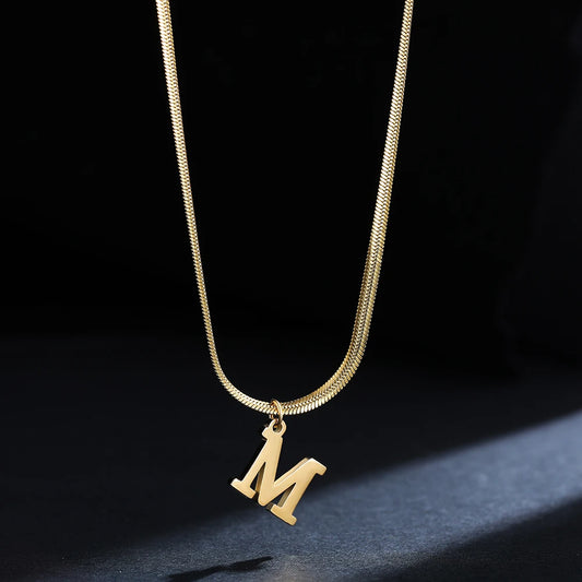SNAKE GOLD LETTER A-Z NECKLACE