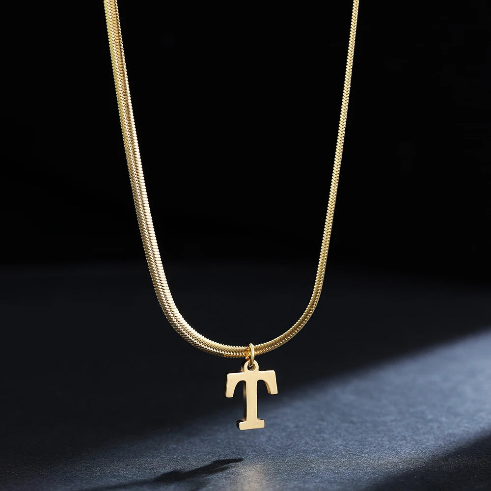 SNAKE GOLD LETTER A-Z NECKLACE