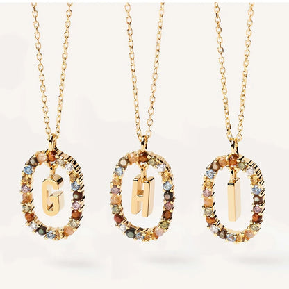 MULTI STONE INITIAL A-Z NECKLACE
