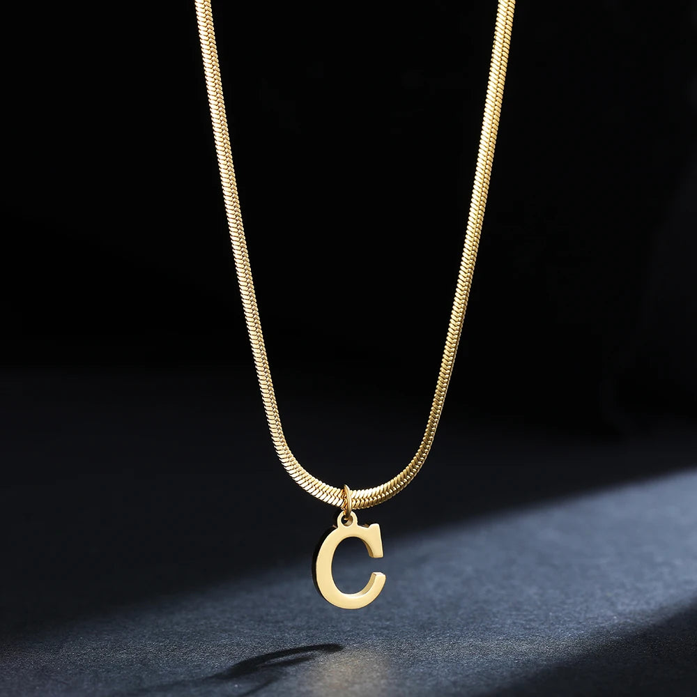 SNAKE GOLD LETTER A-Z NECKLACE