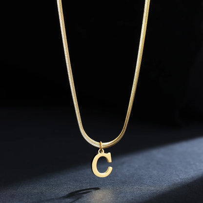 SNAKE GOLD LETTER A-Z NECKLACE