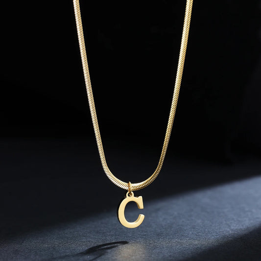 SNAKE GOLD LETTER A-Z NECKLACE