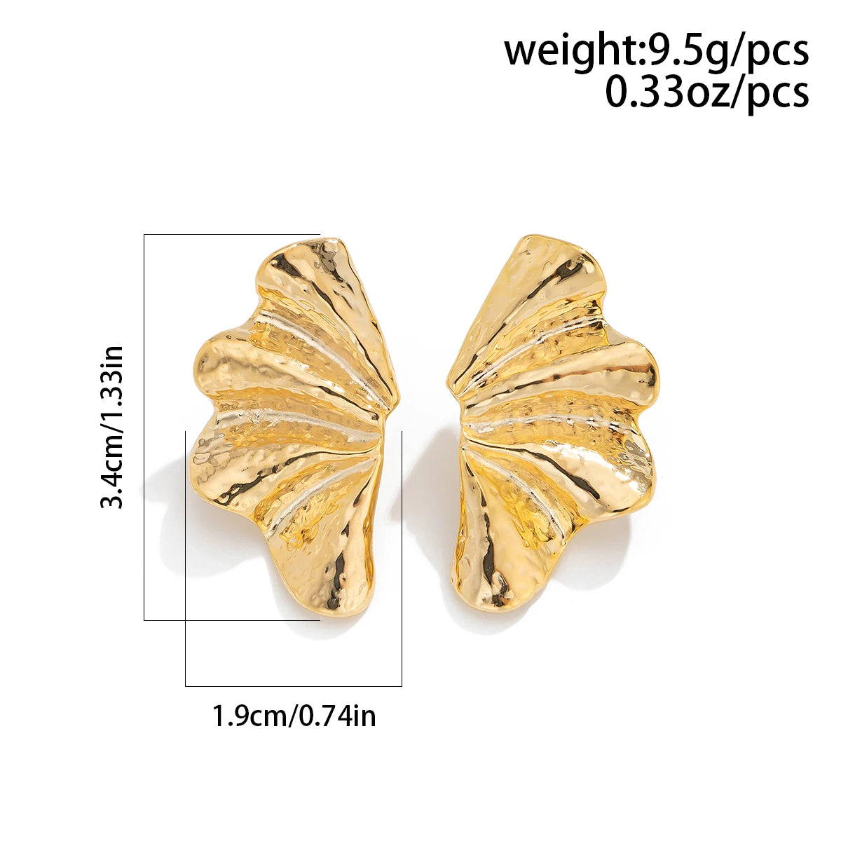 SCULPTED FAN EARRINGS