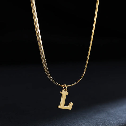 SNAKE GOLD LETTER A-Z NECKLACE