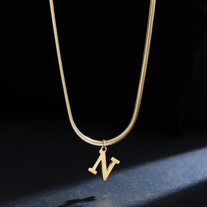 SNAKE GOLD LETTER A-Z NECKLACE