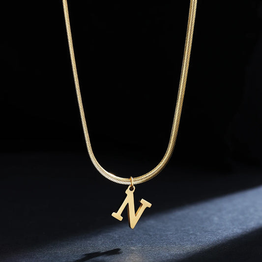 SNAKE GOLD LETTER A-Z NECKLACE
