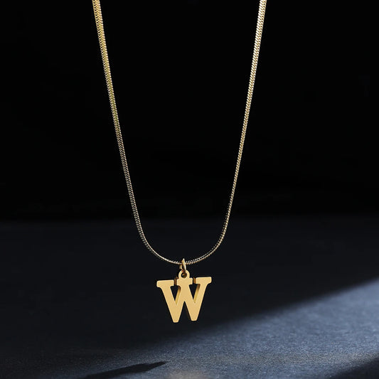 SNAKE GOLD LETTER A-Z NECKLACE