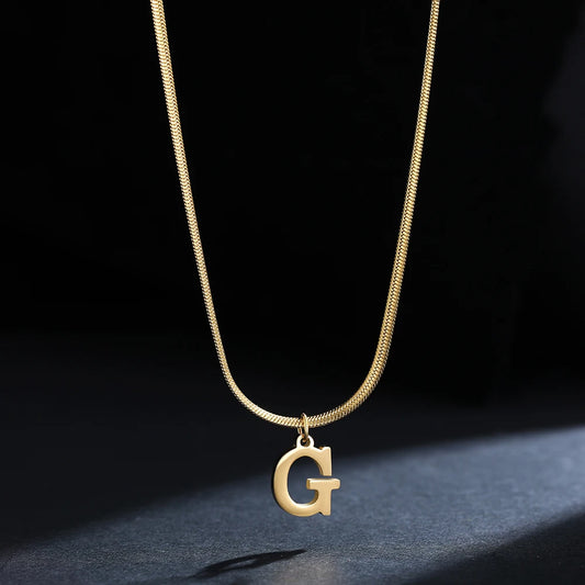 SNAKE GOLD LETTER A-Z NECKLACE