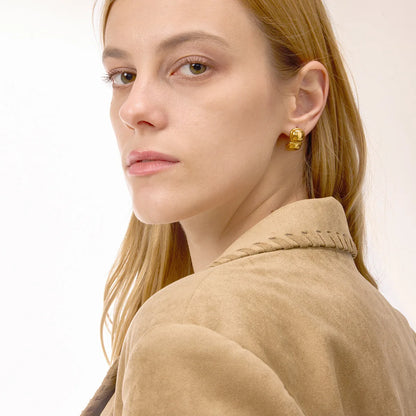 THE DOUBLE GOLD STUD EARRINGS