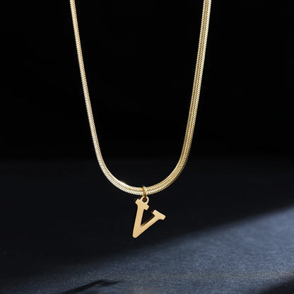 SNAKE GOLD LETTER A-Z NECKLACE