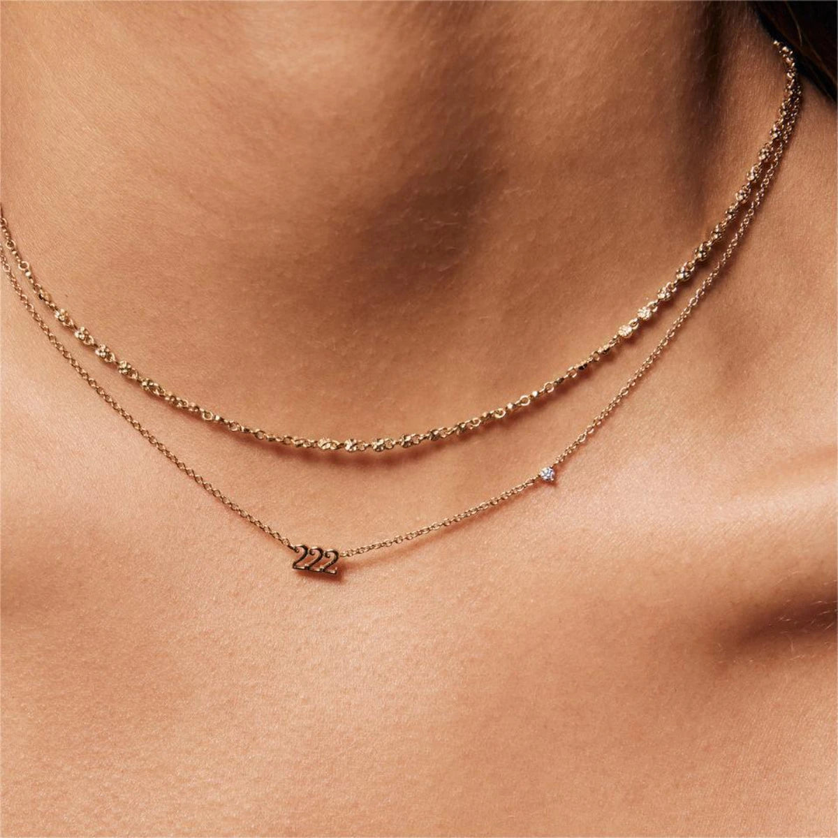 18K GOLD ANGEL NUMBER NECKLACE 111-999