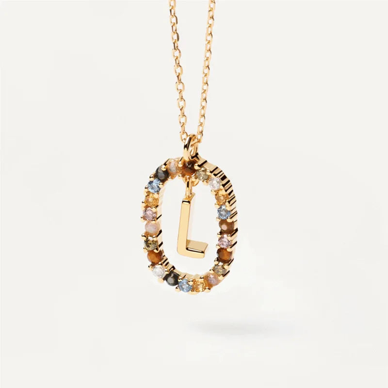 MULTI STONE INITIAL A-Z NECKLACE