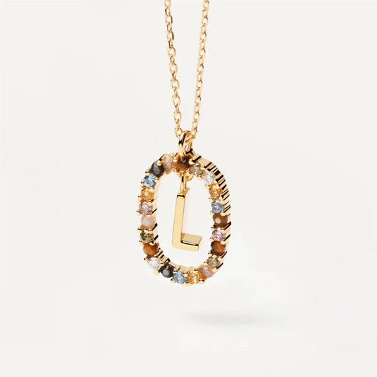 MULTI STONE INITIAL A-Z NECKLACE