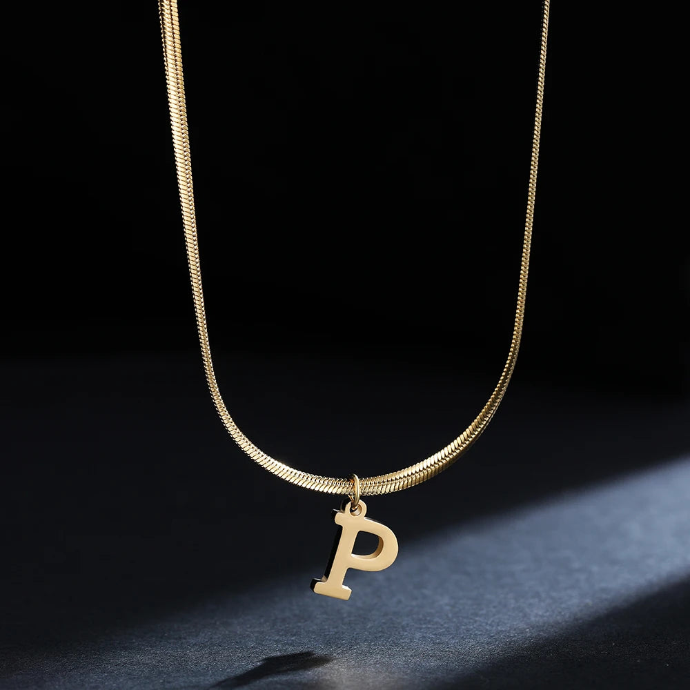 SNAKE GOLD LETTER A-Z NECKLACE