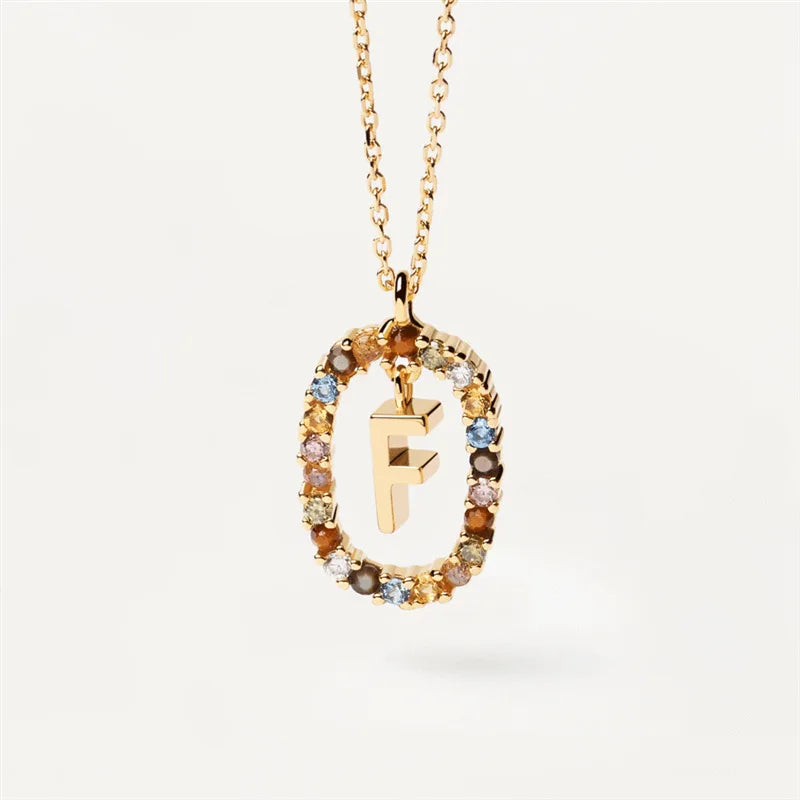MULTI STONE INITIAL A-Z NECKLACE
