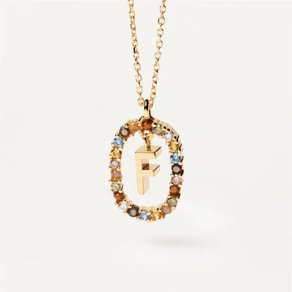 MULTI STONE INITIAL A-Z NECKLACE