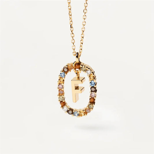 MULTI STONE INITIAL A-Z NECKLACE